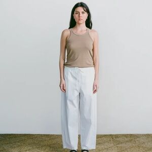 ozma • california boy tank regen silk noil jersey raw tea tan xs slow fashion